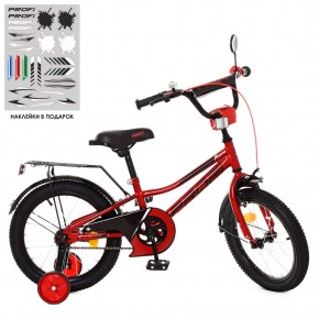 Велосипед детский PROF1 18д. Y18221 (1шт) Prime, красный,звонок,доп.колеса			