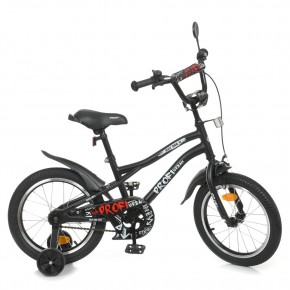 Велосипед дитячий PROF1 16д. Y16252-1 (1шт) Urban,SKD75,чорний(мат),дзвінок,ліхтар,дод.кол