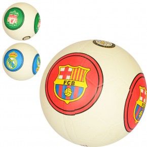 М'яч футбольний VA 0059 (30шт) розмір 5, гума, гладкий, 380-400г, 3 види (клуби), в кульці