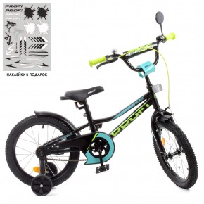 Велосипед детский PROF1 18д. Y18224 (1шт) Prime, черный (мат),звонок,доп.колеса			