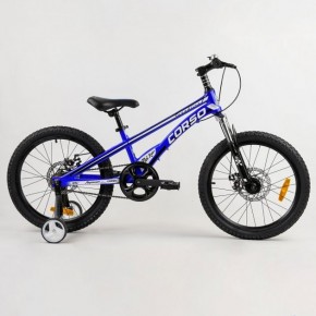Детский магниевый велосипед 20`` CORSO «Speedline» MG-39427 (1) магниевая рама, дисковые тормоза, дополнительные колеса, собран на 75% [Коробка]  