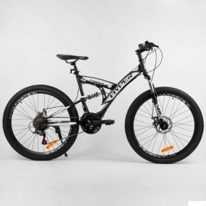 Велосипед Спортивный CORSO «Hyper» 26" дюймов 66729 (1) рама металлическая 16’’, SunRun 21 скорость, собран на 75%  