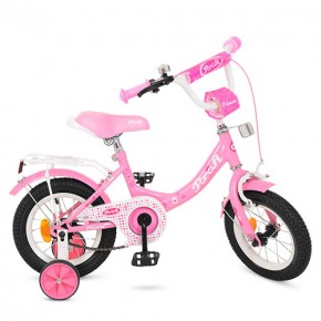 Велосипед дитячий PROF1 12д. Y1211 Princess, рожевий, дзвінок, дод. колеса.			