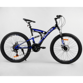 Велосипед Спортивный CORSO «Hyper» 26" дюймов 96203 (1) рама металлическая 16’’, SunRun 21 скорость, собран на 75%  