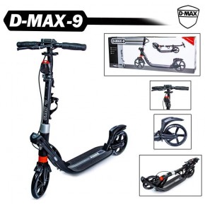 Двоколісний самокат SCALE SPORTS, D-MAX-9, BLACK. РУЧНЕ ГАЛЬМО!