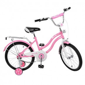 Велосипед детский PROF1 18д. L1891 (1шт) Star, розовый, звонок,доп.колеса
