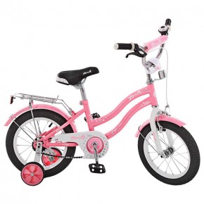 Велосипед детский PROF1 14д. L1491 (1шт) Star, розовый,звонок,доп.колеса