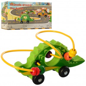 Деревянная игрушка Лабиринт MD 2348 (60шт) на проволоке, динозавр 21см, в кор-ке,23-11,5-10см			