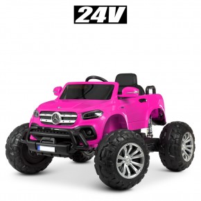 Машина M 4786EBLR-8(24V) (1шт) 2,4G, 2мотори 240W, 1аккум24V7AH, EVA, шкіра, рожевий