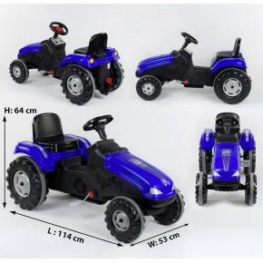 Трактор педальний 07-321 BLUE (1) клаксон на кермі, сидіння регулюється, колеса з гумовими накладками, в коробці [Коробка]  