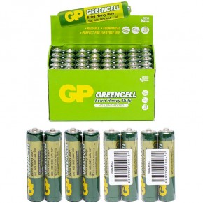 bat ААA 3 GP батарейка сольова Greencell плівка, 2шт , 24G-R03 ціна за 1 шт