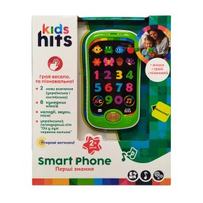 Телефон  Kids Hits арт. KH03/002 ("Перші знання",батар у комплекті.,2 кольори 23*3,5*18.5 см				